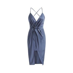 adelina waterfall slip midi dress Plus Size Backless Hardware Sleeveless Mesh Cowl Neck, Adelina Ruched Midi Dress in Green, Size 2X, For Vacation